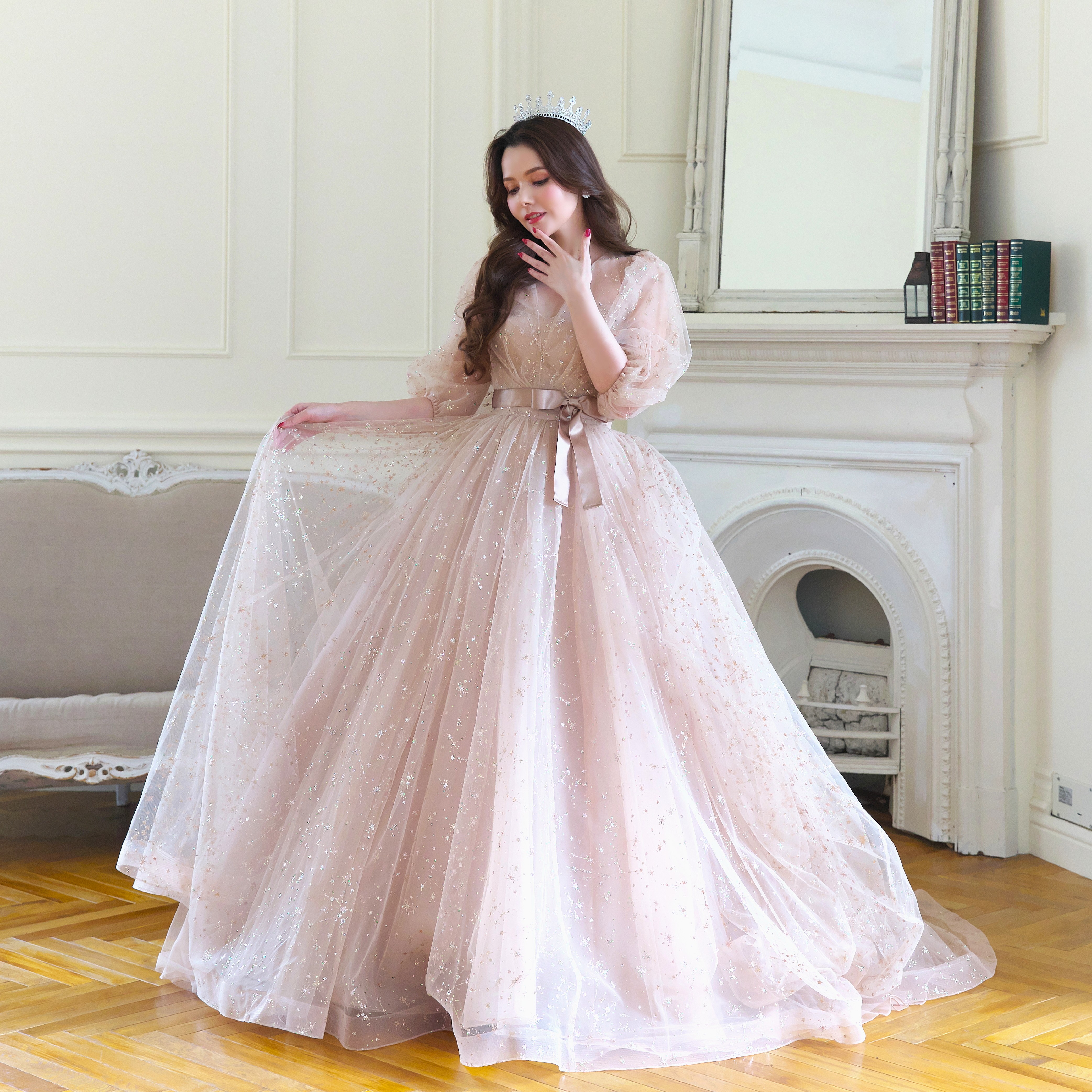 【KIYOKO HATA】CD0573 KH-0035　Gold星座ドレス　